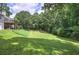 Expansive, well-maintained backyard with lush green grass and mature trees offering privacy at 51 Muirfield Ct, Hiram, GA 30141