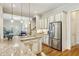Modern kitchen featuring stainless steel appliances, granite countertops, and barstool seating at 4224 Gateland Ave, Marietta, GA 30062