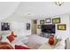This living room has carpet, a sectional sofa, and an array of decorative wall hangings at 4224 Gateland Ave, Marietta, GA 30062