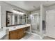 Bathroom featuring a large soaking tub, a walk-in shower, and a vanity at 4803 Austin Hills Dr, Suwanee, GA 30024