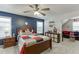Bedroom with a ceiling fan and baseball themed decorations at 4803 Austin Hills Dr, Suwanee, GA 30024