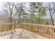 Elevated wooden deck overlooking the wooded backyard at 4803 Austin Hills Dr, Suwanee, GA 30024