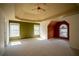 Large carpeted bedroom featuring a tray ceiling and multiple windows providing plenty of sunlight at 1074 Frog Leap Nw Trl, Kennesaw, GA 30152