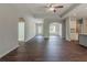 The spacious living room is an open concept and features hardwood floors at 490 Benson Meadows Dr, Dallas, GA 30157
