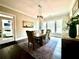 Elegant dining room featuring hardwood floors, a stylish chandelier, and large windows at 305 Red Gate Ln, Canton, GA 30115