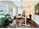 Bright home office with hardwood floors, large windows, modern desk, and stylish decor at 305 Red Gate Ln, Canton, GA 30115