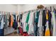 Walk-in closet with metal shelving for ample storage space at 7554 Roseberry Way, Lithonia, GA 30038