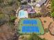 Birds eye view features the pool, clubhouse, and tennis courts within a nicely maintained community at 2096 Hamilton Lake Pkwy, Buford, GA 30519