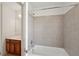 Bathroom featuring a shower-tub combination and single sink vanity at 5615 Toccoa Dr, Douglasville, GA 30135