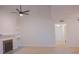 Bright living room featuring a fireplace, fan, and an open layout at 606 Se Riverview Dr # 606, Marietta, GA 30067
