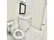 Bathroom showcasing a modern vanity, toilet, and stylish tile flooring at 6123 Deerfield Ct, Morrow, GA 30260