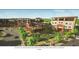 Aerial view of planned plaza with a hotel, parking, green spaces and retail and residential buildings at 4385 Hickory Flat Hwy, Canton, GA 30115