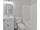 Well-lit bathroom featuring a tub/shower combination and a white vanity at 3417 Sable Chase Ln, Atlanta, GA 30349