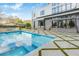 Modern swimming pool and hot tub with manicured landscaping and a contemporary home exterior at 4232 Edgewood Ct, Marietta, GA 30068
