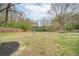 Large fenced backyard offers a swing set and plenty of space for recreation, play, and outdoor activities at 830 Buffington Way, Canton, GA 30115