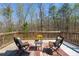 Inviting back deck with comfortable seating and scenic views of wooded landscape at 3218 Garden Hill Ln, Douglasville, GA 30135