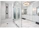 Modern main bathroom featuring a walk-in shower, dual vanities, and luxury finishes at 109 Owens Mill Pl, Canton, GA 30115