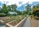 Beautiful community garden with raised beds, a greenhouse, and well-maintained landscaping at 722 Laurel Canyon Pkwy, Canton, GA 30114