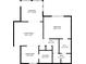 Detailed floor plan showcasing the layout of the home, including the living room, kitchen, bedroom, sunroom, and bathroom at 89 De Arc Nw Pl, Atlanta, GA 30327