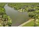 Expansive aerial view of a lake surrounded by lush greenery and waterfront homes at 315 Monroe Dr, Mcdonough, GA 30252