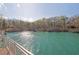 Picturesque lake view with private boat docks surrounded by lush greenery creates a serene waterfront living experience at 6925 Lighthouse Point, Cumming, GA 30041