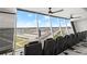 Recreation room with a racetrack view, featuring row seating and ceiling fans for an immersive experience at 1500 Tara Pl # 709, Hampton, GA 30228