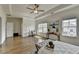 Elegant main bedroom includes hardwood floors, tray ceilings, and a bright, airy ambiance at 717 Farmstead Rd, Suwanee, GA 30024