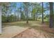 Spacious backyard with mature trees and a concrete patio, offering endless possibilities for outdoor enjoyment and entertaining at 164 Edison Dr, Stockbridge, GA 30281