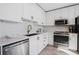 Modern kitchen featuring white cabinets, stainless steel appliances, and quartz countertops at 860 Peachtree Ne St # 2212, Atlanta, GA 30308