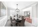 Formal dining room featuring elegant wainscoting, chandelier and ample natural light at 5280 Oak Hill Ter, Cumming, GA 30040