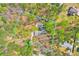 Aerial view showing the property lines in a wooded lot with mature trees at 730 Ponderosa Ct, Fayetteville, GA 30214