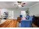 Open dining area with hardwood floors, French doors, and a view into the kitchen, perfect for entertaining at 105 Jefferson Cir, Sandy Springs, GA 30328