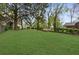 Large, level backyard with manicured lawn and mature trees offering shade at 5074 Park Ave, Forest Park, GA 30297