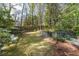 Serene backyard featuring a lush green lawn, stone retaining wall, and peaceful setting at 1209 The By Ne Way, Atlanta, GA 30306