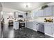 Well-lit kitchen with gray cabinetry, stainless steel appliances, and an open layout flowing into the living area at 2560 Ashley Downs Ln, South Fulton, GA 30349