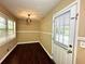 Dining area with modern light fixture and view of the outdoors at 663 Embry Ln, Marietta, GA 30066