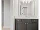 Bathroom featuring a modern vanity with a white countertop and gray cabinetry at 3820 Havenrock Dr, Marietta, GA 30066