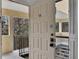 View through an open doorway to the outside, balcony, stairs and trees at 810 Lismore Se # 10, Smyrna, GA 30080