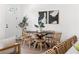 Elegant dining area with a round table, wood floors, a white door and stylish decor at 1249 Ladd Sw St, Atlanta, GA 30310