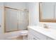 Bathroom featuring shower and vanity at 2516 Woolwich Nw Ct, Acworth, GA 30101