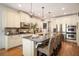 Elegant kitchen featuring stainless steel appliances, granite countertops, an island with seating, and decorative hanging lights at 3227 Aviary Nw Ct, Acworth, GA 30101