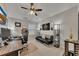 Cozy bedroom featuring modern decor and a ceiling fan at 4927 Magnolia Cottage Way, Acworth, GA 30101