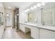 Bright bathroom features a walk-in shower, white vanity, and granite countertops at 108 Kirk Crossing Dr, Decatur, GA 30030