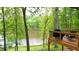 Inviting back deck overlooking lush greenery and a tranquil lake view, ideal for relaxing or entertaining at 132 Lakeshore Dr, Roswell, GA 30075