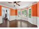 Dining room boasts detailed molding and a beautiful bay window with wooded views at 21 Enclave Walk, Powder Springs, GA 30127