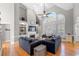 Spacious living room with vaulted ceilings, fireplace, and hardwood floors at 3285 Millwood Se Trl, Smyrna, GA 30080
