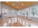Bright sunroom with wood ceiling, hardwood floors, and lots of natural light at 3365 Preservation Cir, Lilburn, GA 30047