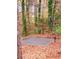 View of the basketball area nestled among the trees in the backyard of this property at 1034 Bettina Ct, Mableton, GA 30126