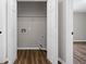 Open closet with bi-fold doors, shelving, and visible ductwork at 109 Beaver Dam Rd, Peachtree City, GA 30269