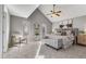 Light-filled main bedroom with vaulted ceiling, plush carpet, and stylish furnishings at 4519 Glenforest Ne Dr, Roswell, GA 30075